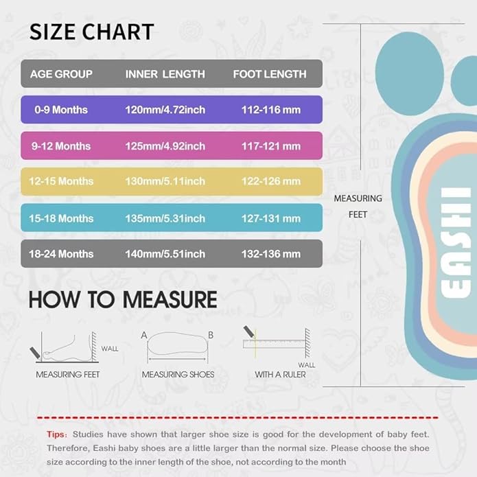 Eashi Baby Boy Girl Non-Skid Indoor Infant Walking Shoes Breathable Warm Elastic Sock Shoes with Memory Sole Protect Toes Outdoor Sneakers