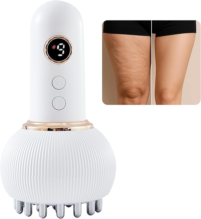 Lymphatic Drainage Massager & Anti Cellulite Massage Tool, Helps Reduce Stretch Marks & Cellulite, for Legs, Arms & Belly, Body Sculpting Machine with Microcurrent, Light, Heat & Vibration