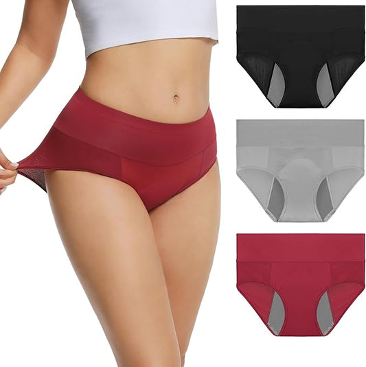 Incontinence Zero-Leak Underwear for Women, 60ml Absorbency Period Underwear Comfort-Stretch Hi-Waist, Leakproof & Washable Postpartum Panties, Holds Up to 8 Regular Tampons