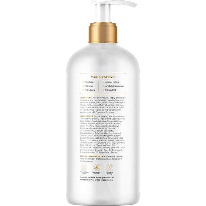 Belly Cream for Pregnant Women - Moisturizing Skin Firming Lotion for Women for Prenatal & Postpartum Care - Rich and Creamy Pregnancy Lotion for Stretch Marks - Paraben Phthalate & Silicone Free