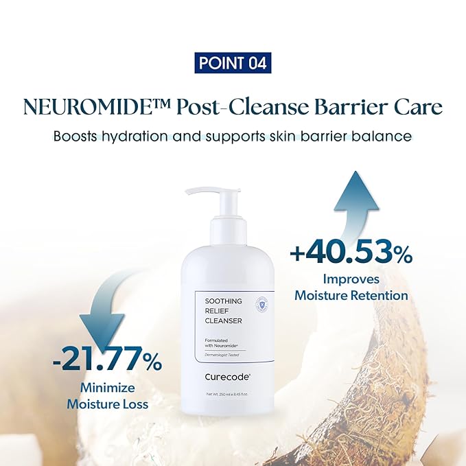 Soothing Relief Cleanser (250ml) - Gentle foaming action with Ceramide for All Skin Types, Microbiome Science, and St. John Formula to soothe sensitive dry skin