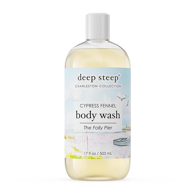Deep Steep Body Wash, Cypress Fennel (The Folly Pier), 17 oz – Hydrating Shower Gel with Hyaluronic Acid, Shea Butter, Aloe Vera & Argan Oil – Vegan, Clean Beauty, Clean & Refreshed Skin