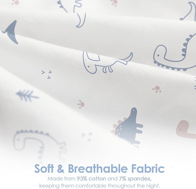 Baby Swaddle 0-2 Months, Cotton Arm-In Zipper Sleep Sack, Wearable Blankets Wrap for Newborn Infant Boys (Dinosaur, Pack of 1)