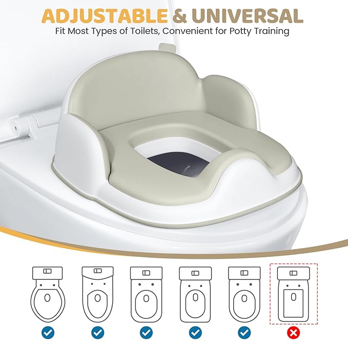 Orzbow 3-in-1 Potty Training Toilet, Detachable Baby Potty, As Toddler Toilet Seat, Chair, Step Stool for Boys & Girls 18+ Months, Potty Training Seat with Splash Guard, Lid, Easy Clean, Brown