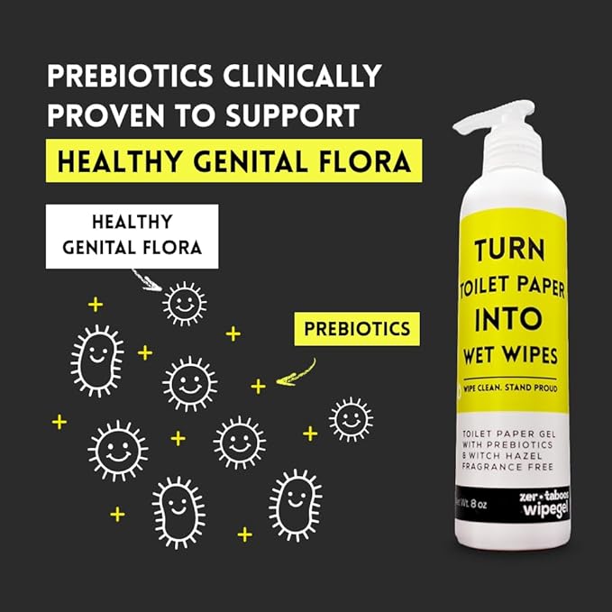 Turn Toilet Paper into Cooling Hemorrhoid Wipes with Witch Hazel Gel & Prebiotics | Soothing Witch Hazel Wipes Alternative for Daily Cleanse | Women, Men & Postpartum | Up to 400 Uses | Septic Safe