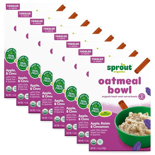 Sprout Organics, Toddler Meal, Apple Raisin Oatmeal (8 Count)