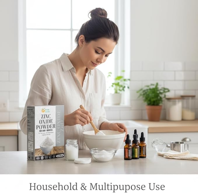 Herbs Botanica Zinc Oxide Powder Non-Nano, Pharmaceutical Grade for Skin Protection, Healing, Baby Diaper Rash Cream, Sunscreen, Acne Care, DIY Cosmetics & Creams, 8 oz / 227 gm