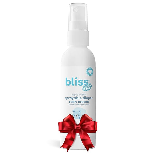 Bliss Baby Diaper Rash Cream Spray - Fragrance-Free, No Touch & Mess-Free, Treats, Soothes & Prevents Diaper Rash, Zinc Oxide, Dermatologist Tested, Vegan, Organic Aloe Vera, Shea Butter & Olive Oil
