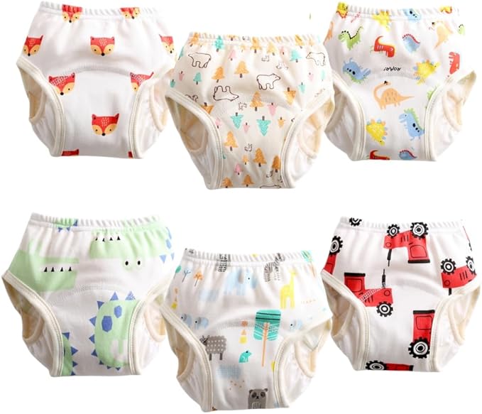 Baby Training Underpants,Soft Cotton Absorbent Potty Training Underwear For Baby Boys And Girls 6 Pack