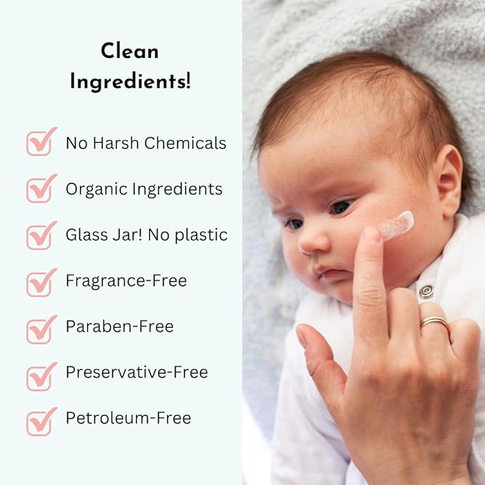 Irene Organics Baby Eczema Relief Balm, Healing Ointment Baby Moisturizing Cream for Eczema, Dry, Itchy Skin. Award Winning Baby Skincare for Sensitive Skin, Safe for Newborns, Kids and Adults