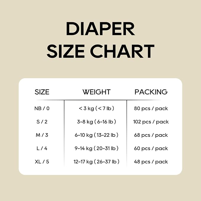 ECO BOOM Diapers, Viscose from Bamboo Diapers, Natural Soft Disposable Nappies for Infant, Size 4 Suitable for 20 to 31lb (Large - 60 Count)