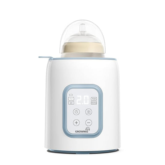 Grownsy Bottle Warmer, 8-in-1 Fast Baby Milk Warmer with Timer for Breastmilk or Formula, Accurate Temperature Control, Multifunctional Baby Bottle Warmers for All Bottles- Blue