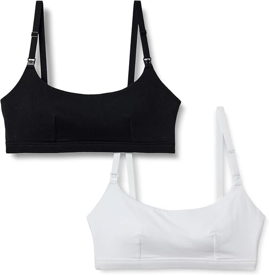 Amazon Essentials Women's Cotton Jersey Comfort Nursing Bra, Pack of 2