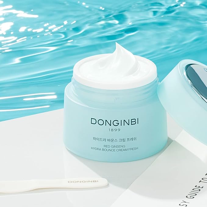 Donginbi Red Ginseng Hydra Bounce Cream Fresh - Firming Cream with Korean Red Ginseng and Hyaluronic Acid, Face Moisturizer for Dry Skin, Korean Skin Care Gifts for Women, 0.84 oz / 25 ml