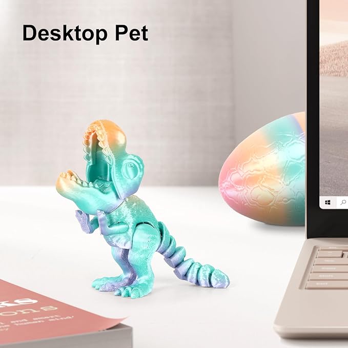 3D Printed Dragon Kids Dinosaur Toys 3D Printed Fidget Toys, Articulated Dragon Egg, 3D Dragon, Home Office Decor Executive Desk Toy 3D Printed Dragon Eggs with Dragon Inside (Rainbow)