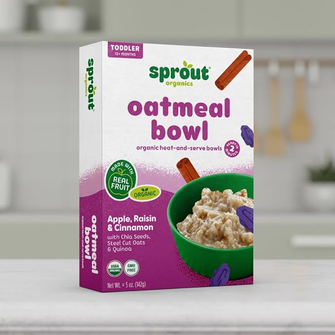Sprout Organics, Toddler Meal, Apple Raisin Oatmeal (8 Count)