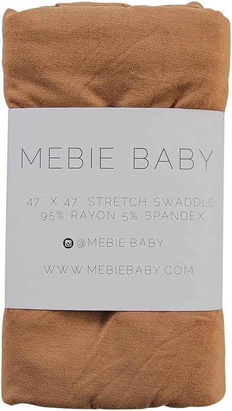 Mebie Baby Mustard Stretch Swaddle, Modern and Neutral Swaddle Blanket for Baby Girl, Soft Baby Blankets, Newborn Swaddle Blanket, 0-3 Month, Comfy Wrap, Baby Essentials & Gifts (47" x 47")