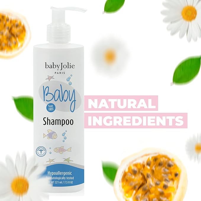 Baby Jolie Baby Shampoo Paris. With tear-free formula. Gentle and Safe for Newborns and Toddlers | 7.5oz (221ml)