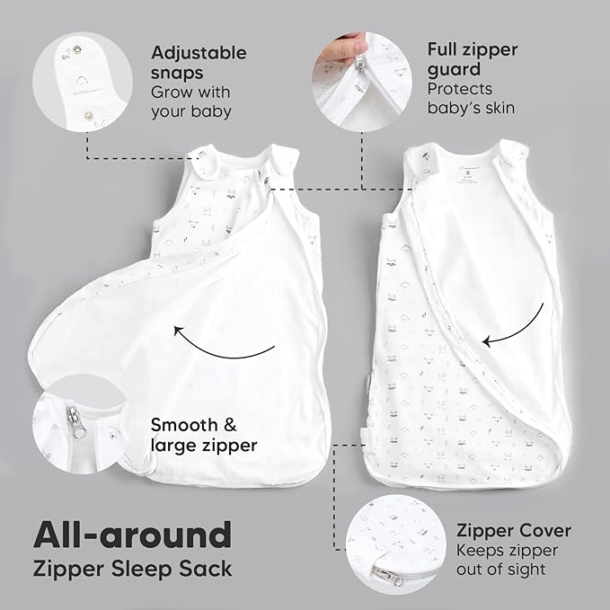1-Pack Organic Baby Sleep Sacks, 100% Cotton - Soft & Breathable 0.5TOG Baby Wearable Blanket, Toddler Sleeping Sack 6-18 Months, Easy to Wear Transitional Swaddles for Newborns, Infants(M, KeaStory)