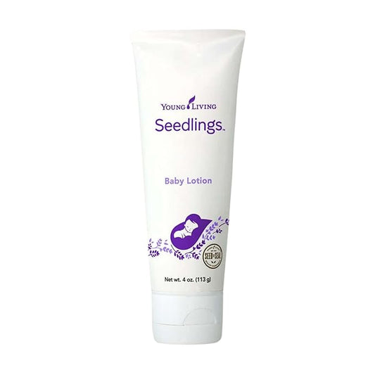 Young Living Seedlings Baby Lotion - 4 oz - Hypoallergenic Skincare for Delicate & Sensitive Infant Skin - Gentle, Non-Greasy, Soothing Hydration & Softness