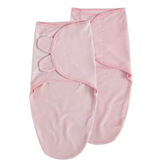 Organic Baby Swaddle Sleep Sacks, 2-Pack Swaddles for Newborns Baby Essentials, Infant 0-3 Months, 100% Cotton Soft & Snug Adjustable Wrap Nursery Swaddling Blankets Improves Sleep