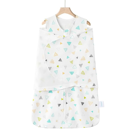 Swaddle-Blanket Baby Girl & Boy Swaddles Newborn Infant Transition 100% Cotton Wrap Blankets, 3-Way Adjustable Wearable Blanket, TOG 1.0 (Multicolored Triangle, 3-6 Month)