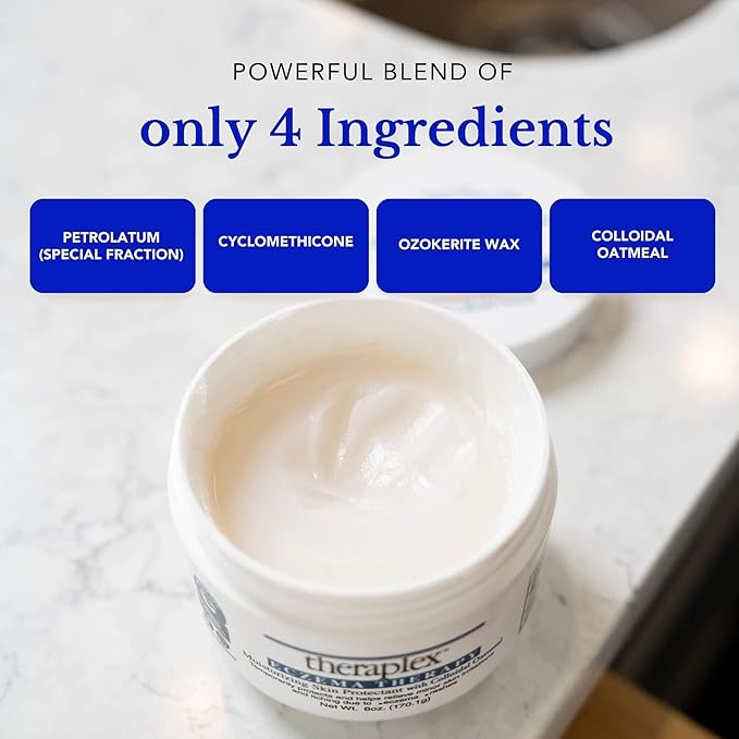 Theraplex Eczema Cream - Eczema Treatment Moisturizing Protecter - TSA Compliant Anti-Itch Skin Protectant for Dry, Irritated, Sensitive and Eczem-Prone Skin, 3 oz