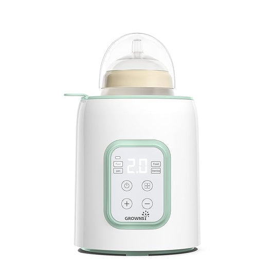 Grownsy Baby Bottle Warmer, 8-in-1 Fast Baby Milk Warmer with Timer for Breastmilk or Formula, Accurate Temperature Control, 24H Keep, Food Heater&Defrost BPA-Free Bottle Warmer for All Bottles- Green