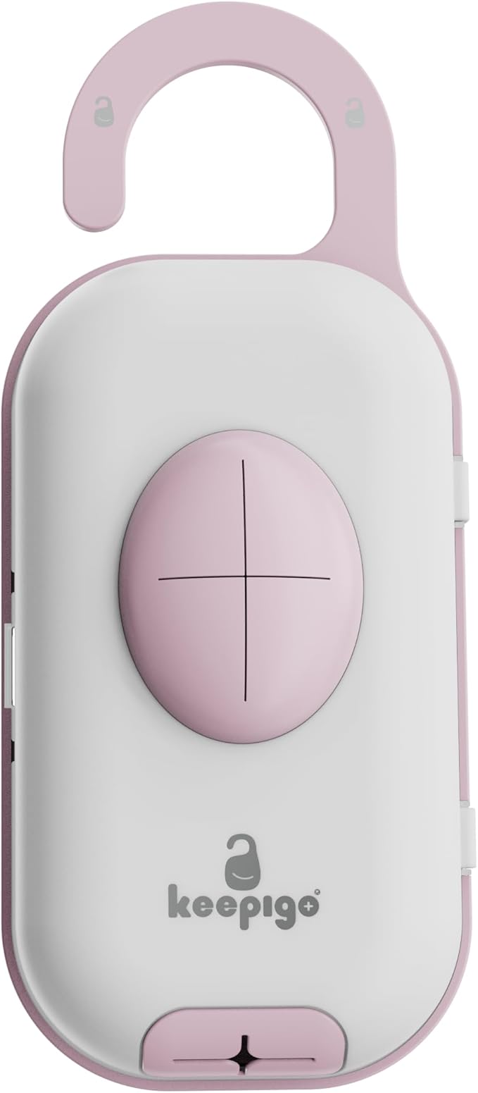 keepigo| Baby pink Diaper Bag Wipe Dispenser | 3-in-1 Portable Diaper Caddy Organizer, Baby Wipe Holder with Disposable Bags | Baby Essentials for Newborns, Toddlers, Travel & Baby Shower Gifts
