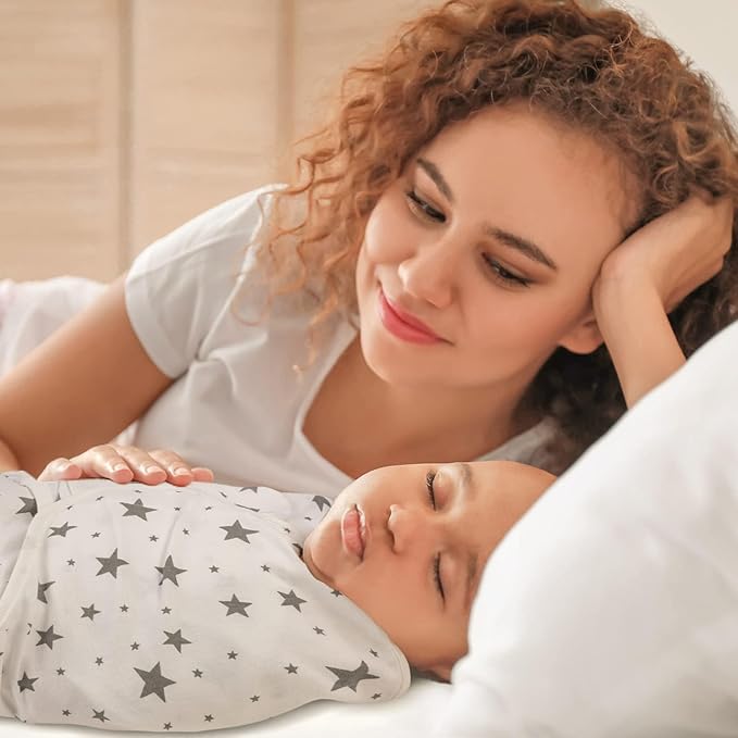 GLLQUEN BABY Newborn Swaddle Blankets for Baby Boy, 3 Pack Baby Swaddles 0-3 Months, Swaddling Sleep Sack, Infant Wrap Swaddle Sack, Elephant & Star & Stripe, Newborn Essentials