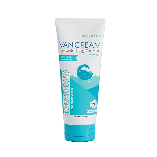 Vanicream Moisturizing Cream for Baby, 6 Oz, Gentle, Hydrating Baby Lotion with Beta-Glucan & Ceramides, Formulated without Common Irritants for Sensitive Skin, All Ages