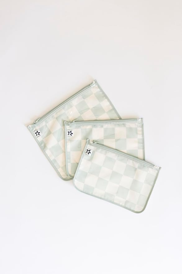 Tiny Twinkle Mess-Proof Travel Bags | TSA Airline Compliant, Zipper Closure, Clear Front Pouch, Diaper Bag Packing, Toiletry or Makeup Cosmetics Organizer