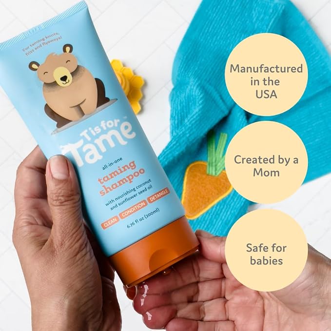 T is for Tame Baby Shampoo - Plant Based & All-Natural, Pediatrician and Dermatologist Tested, Specially Crafted for your Baby's Gentle Hair - Pack of 2