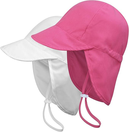 2 Pack Baby Sun Hats UPF 50+ Toddler Beach Hat for Girls Boys 0-4 Years