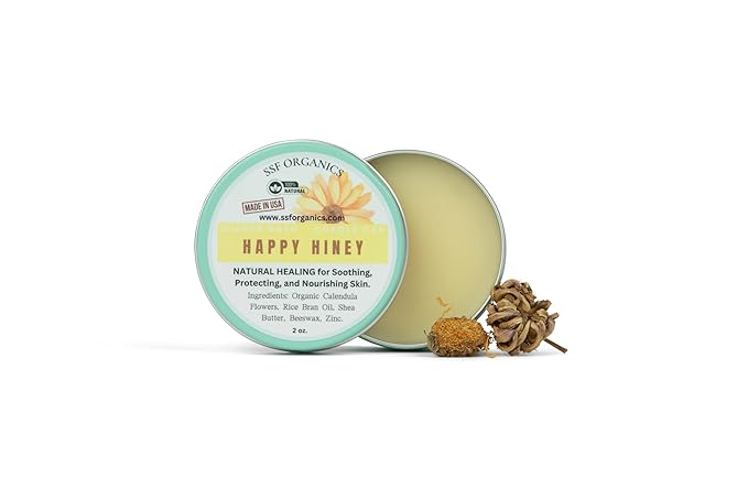 SSF Organics Baby Salve Happy Hiney | Diaper Rash | Calendula Baby Balm | 100% Organic Gentle Solutions | Hand Crafted in Small Batches | Made with Calendula, Lavender and Shea. 2, Ounce Pack of 3