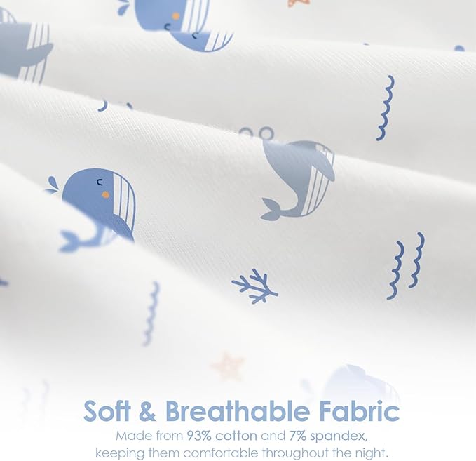 Baby Swaddle 0-2 Months, Cotton Arm-In Zipper Sleep Sack, Wearable Blankets Wrap for Newborn Infant Girls and Boys (Whale, Pack of 1)