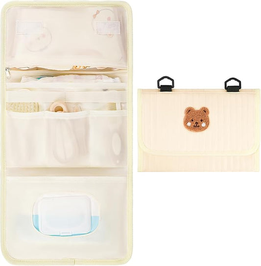 Diaper Bag Organizer,Foldable Small Diaper Pouch,Baby Travel Purse,Mom Bag for Outdoor