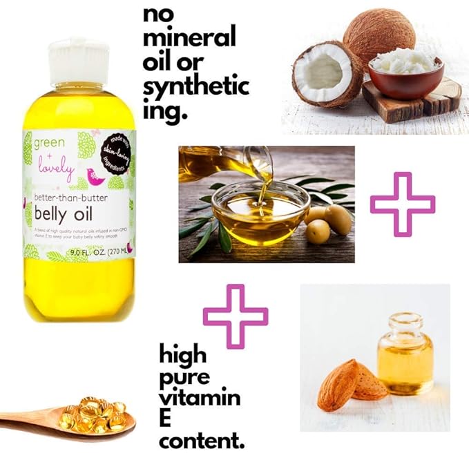 Better than Butter Belly Oil(Tangerine) | Pregnancy Stretch Mark Prevention | 9 fl oz. Lasts for up to 6 Months | Natural Oil and Vitamin E Enriched for Amazing Skin Pre/Post Pregnancy