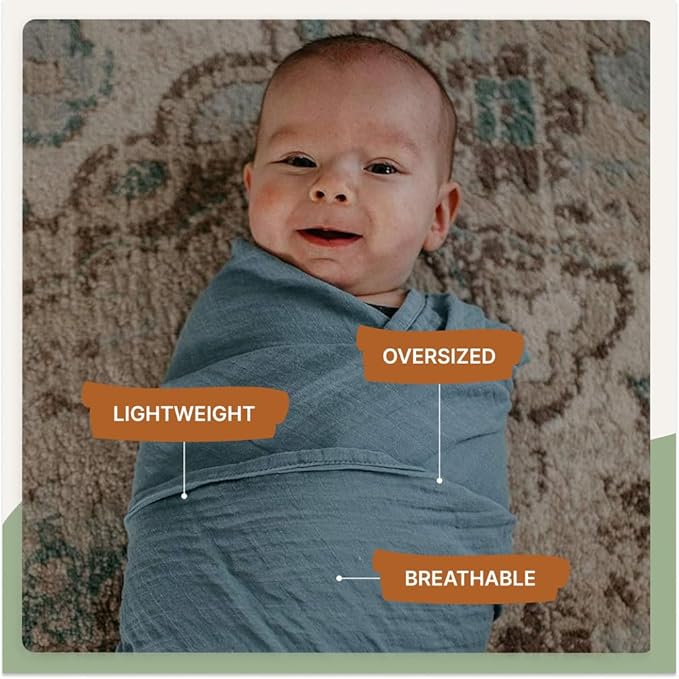 Parker Baby Swaddle Blankets - 3 Pack of 100% Cotton Muslin Swaddle Blankets for Boys - Timber Set