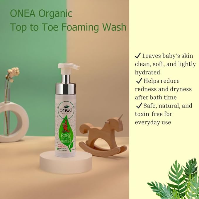 ONEA Baby Top to Toe Wash - Tear-Free Baby Shampoo and Body Wash for Sensitive Skin - Hydrating and Gentle Bath Infused with Kakadu Plum - 6.8 oz