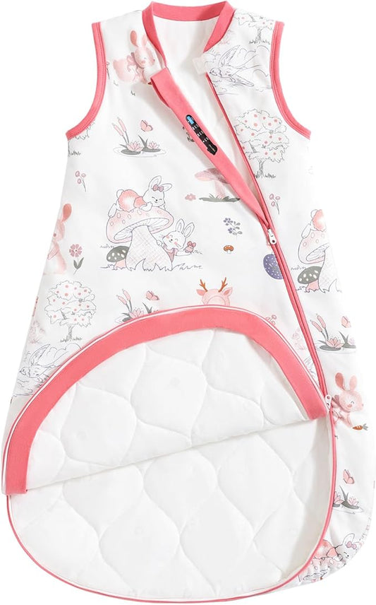 1.0 Tog 2.5 Tog Baby Sleep Sack, 100% Cotton Baby Sleeping Bag 3-24M, 2-Way Zipper Baby Wearable Blanket