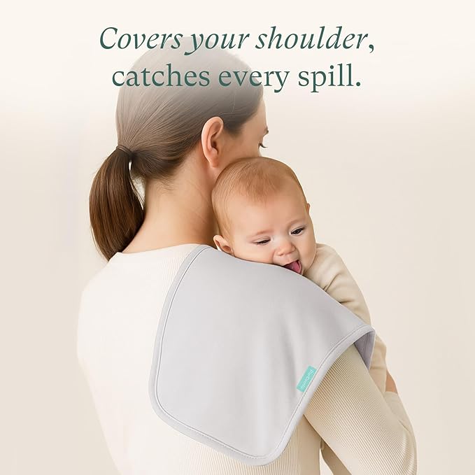 PurComfy Supersoft Burp Cloths, Premium Bamboo Viscose Baby Burp Cloths, Absorbent & Skin-Friendly, Large 21” x 10”, Unisex Baby Essentials for Feeding, Spit-Up, 3-Pack