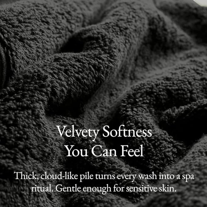 Italic Serene Ultraplush Cotton Bath Towels, 4-Pack (2 Sets of 2), Charcoal, Large, 800GSM, 100% Cotton, Heavy Duty, Resort Grade Towels (Charcoal)