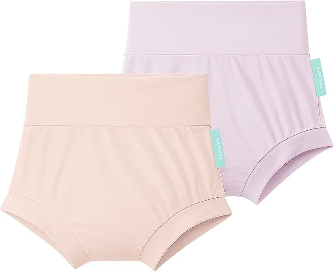 Baby Bloomers Bummies, Soft Bamboo Viscose High Waist Belly Shorts & Diaper Cover for Infant Toddler Girls Boys, 2-Pack