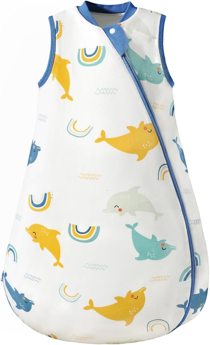 1.0 Tog 2.5 Tog Baby Sleep Sack, 100% Cotton Baby Sleeping Bag 3-24M, 2-Way Zipper Baby Wearable Blanket