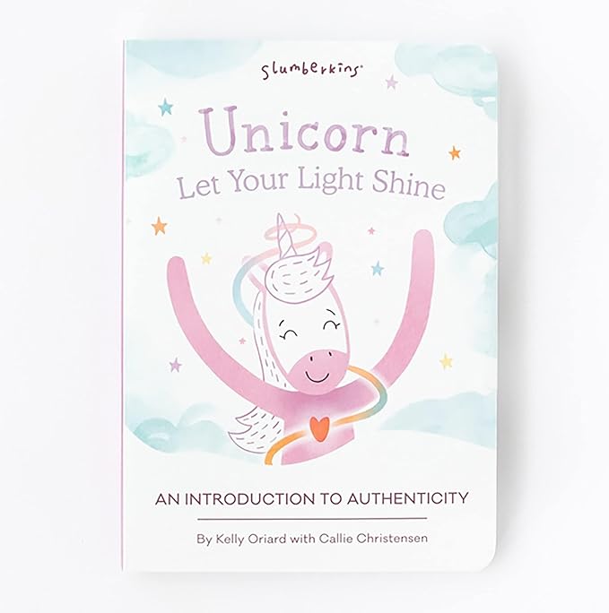 Slumberkins Unicorn Snuggler & 2 Board Books Complete Set Bundle | Promotes Authenticity, Confidence & Healthy Fiendships | Social Emotional Tools for Ages 0+ (Unicorn Snuggler Plush + 2 Board Books)