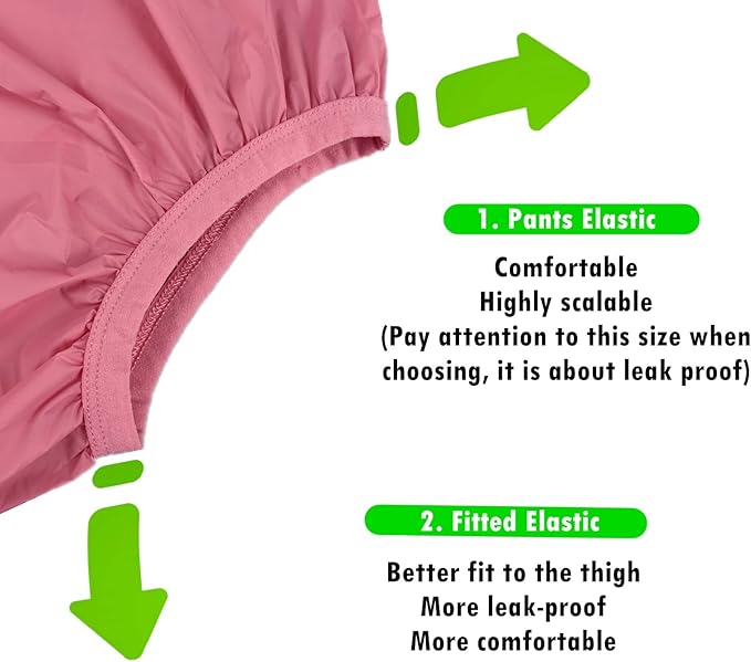 AQX Adult Leakproof Underwear for Incontinence, Washable Low Noise Reusable Adult Diaper Cover, Grey Plastic Pants Cover Unisex 2Pcs