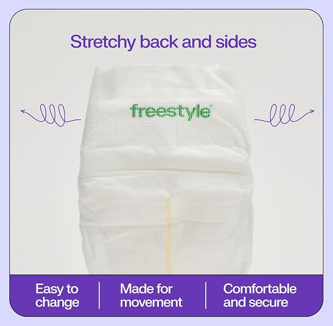 Freestyle BambooTek Diaper – (Size 5) Hyper Absorbent & Non-Toxic – Disposable Diaper for Sensitive Skin – Ultra Soft Diapers (25+ lbs) – 132 Count