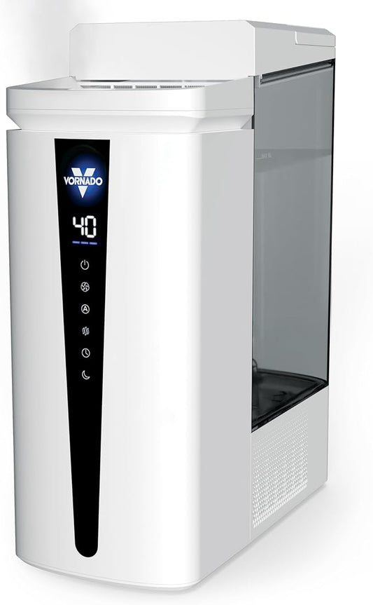 Vornado MISTIC 6 Whole Room Ultrasonic Humidifier, Top-Fill, Aromatherapy, 1.5-Gallon Tank, 3-Gallon Output, Warm or Cool Mist Humidifier, Automatic Humidity Control, Included Scent Pads