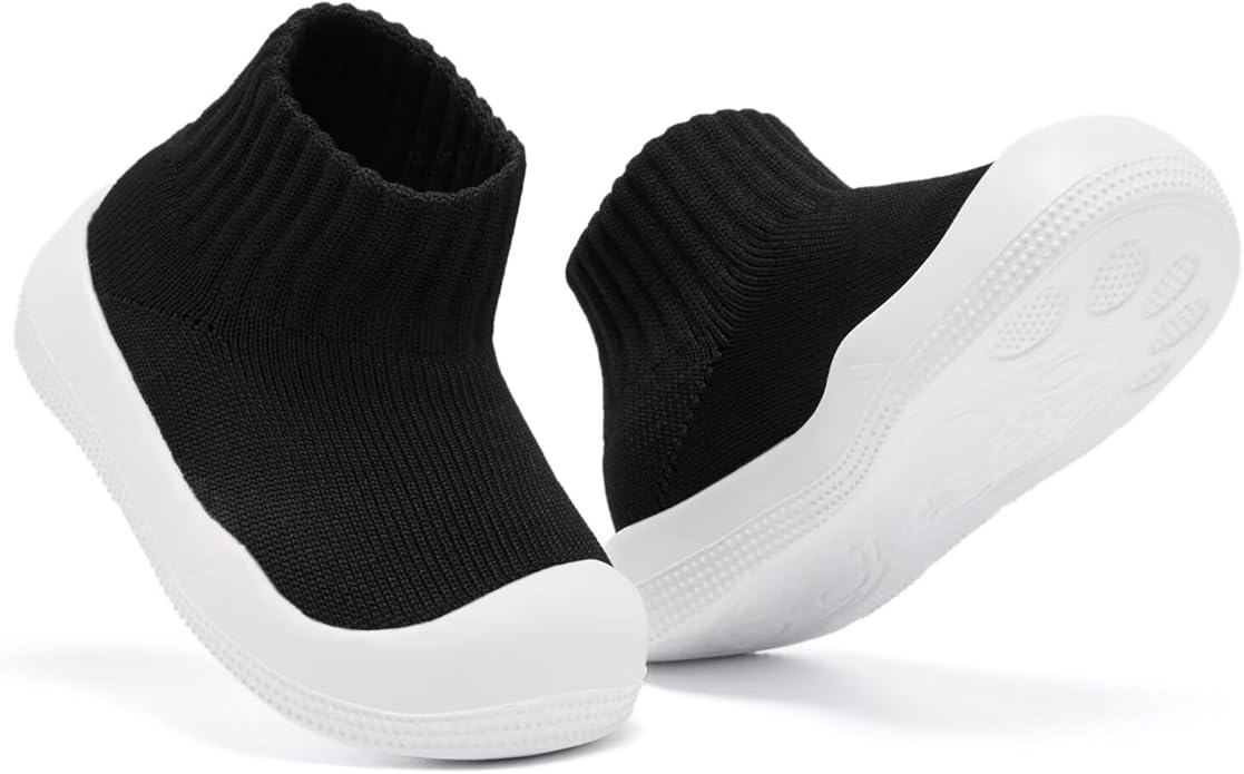 Eashi Baby Boy Girl Non-Skid Indoor Infant Walking Shoes Breathable Warm Elastic Sock Shoes with Memory Sole Protect Toes Outdoor Sneakers